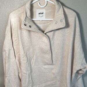 Aerie Cream Quarter-Zip Sweater
